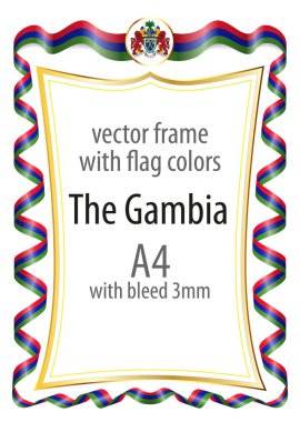 Çerçeve ve şerit kenarlığını Gambiya bayrak renkleri ile