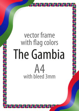 Çerçeve ve şerit kenarlığını Gambiya bayrak renkleri ile
