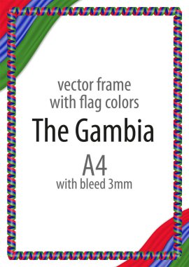 Çerçeve ve şerit kenarlığını Gambiya bayrak renkleri ile