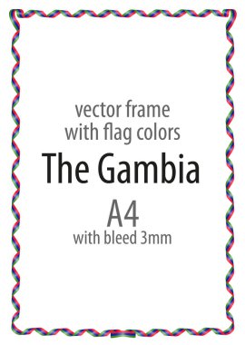 Çerçeve ve şerit kenarlığını Gambiya bayrak renkleri ile