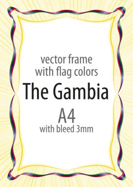Çerçeve ve şerit kenarlığını Gambiya bayrak renkleri ile