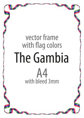 Çerçeve ve şerit kenarlığını Gambiya bayrak renkleri ile