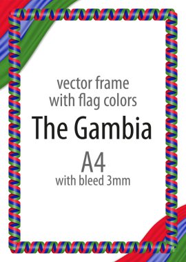 Çerçeve ve şerit kenarlığını Gambiya bayrak renkleri ile