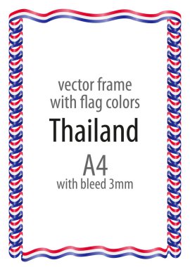 Çerçeve ve şerit kenarlığını Tayland bayrak renkleri ile
