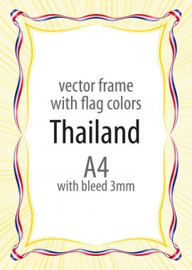 Çerçeve ve şerit kenarlığını Tayland bayrak renkleri ile