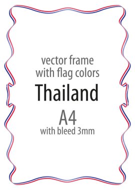 Çerçeve ve şerit kenarlığını Tayland bayrak renkleri ile