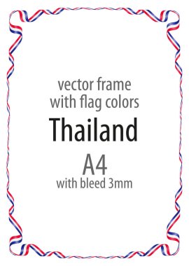 Çerçeve ve şerit kenarlığını Tayland bayrak renkleri ile