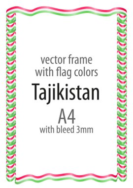 Çerçeve ve şerit kenarlığını Tacikistan bayrağı renkleri ile