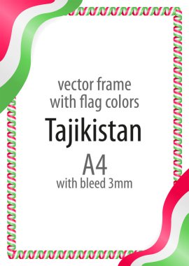 Çerçeve ve şerit kenarlığını Tacikistan bayrağı renkleri ile