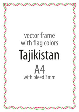 Çerçeve ve şerit kenarlığını Tacikistan bayrağı renkleri ile