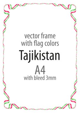 Çerçeve ve şerit kenarlığını Tacikistan bayrağı renkleri ile