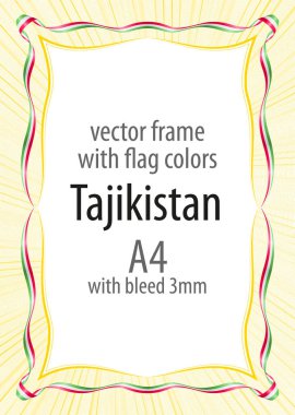 Çerçeve ve şerit kenarlığını Tacikistan bayrağı renkleri ile