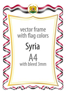Çerçeve ve şerit kenarlığını Suriye bayrak renkleri ile