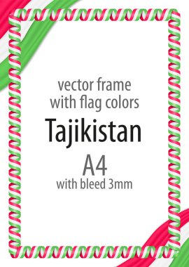 Çerçeve ve şerit kenarlığını Tacikistan bayrağı renkleri ile