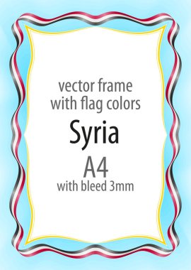 Çerçeve ve şerit kenarlığını Suriye bayrak renkleri ile