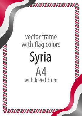 Çerçeve ve şerit kenarlığını Suriye bayrak renkleri ile