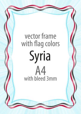 Çerçeve ve şerit kenarlığını Suriye bayrak renkleri ile