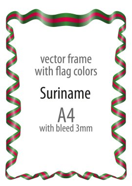 Çerçeve ve şerit kenarlığını Surinam bayrak renkleri ile