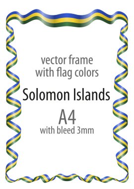 Çerçeve ve şerit kenarlığını Solomon Adaları bayrak renkleri ile