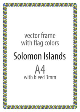 Çerçeve ve şerit kenarlığını Solomon Adaları bayrak renkleri ile