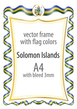 Çerçeve ve şerit kenarlığını Solomon Adaları bayrak renkleri ile