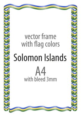 Çerçeve ve şerit kenarlığını Solomon Adaları bayrak renkleri ile
