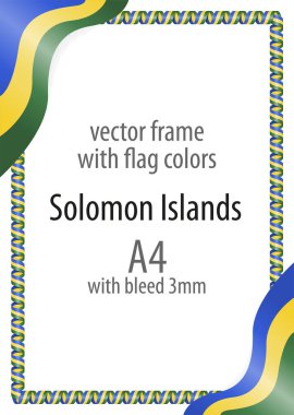 Çerçeve ve şerit kenarlığını Solomon Adaları bayrak renkleri ile