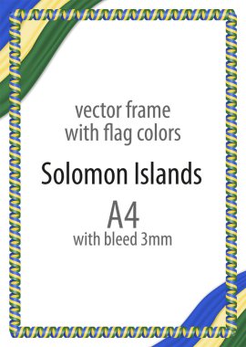 Çerçeve ve şerit kenarlığını Solomon Adaları bayrak renkleri ile