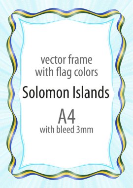 Çerçeve ve şerit kenarlığını Solomon Adaları bayrak renkleri ile