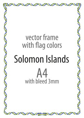 Çerçeve ve şerit kenarlığını Solomon Adaları bayrak renkleri ile