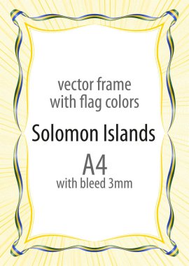Çerçeve ve şerit kenarlığını Solomon Adaları bayrak renkleri ile