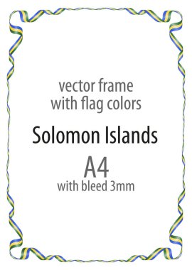 Çerçeve ve şerit kenarlığını Solomon Adaları bayrak renkleri ile