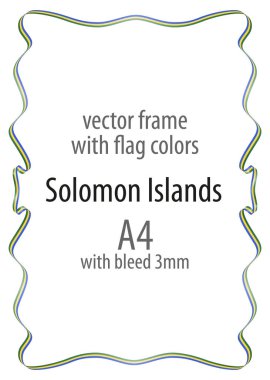 Çerçeve ve şerit kenarlığını Solomon Adaları bayrak renkleri ile