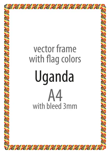 Çerçeve ve şerit kenarlığını Uganda bayrak renkleri ile