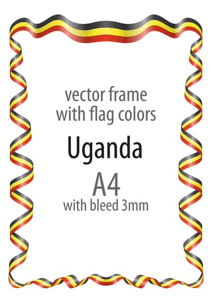 Çerçeve ve şerit kenarlığını Uganda bayrak renkleri ile