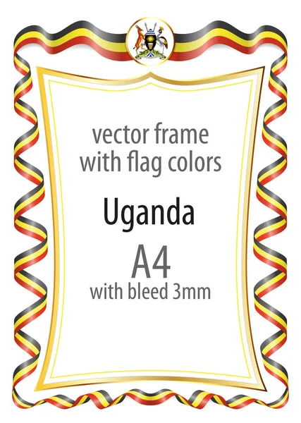 Çerçeve ve şerit kenarlığını Uganda bayrak renkleri ile