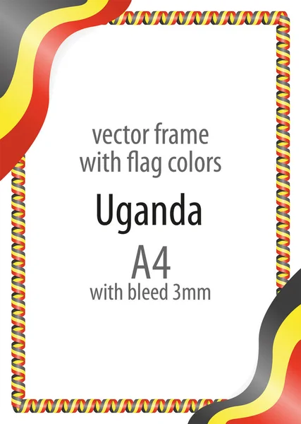 Çerçeve ve şerit kenarlığını Uganda bayrak renkleri ile
