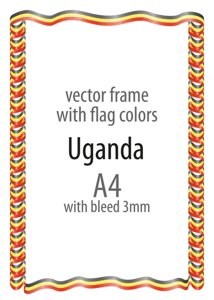 Çerçeve ve şerit kenarlığını Uganda bayrak renkleri ile