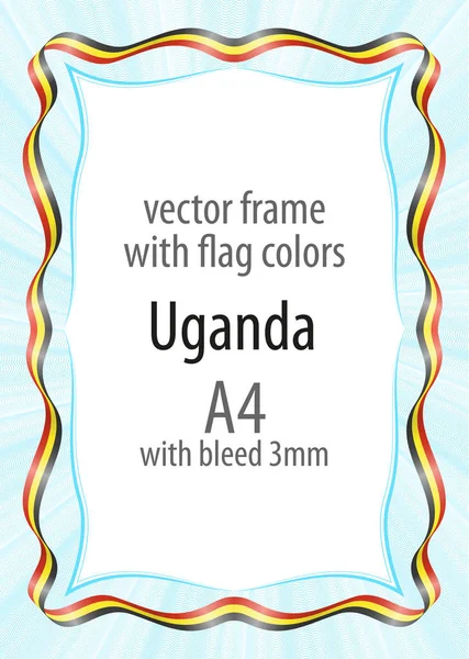 Çerçeve ve şerit kenarlığını Uganda bayrak renkleri ile