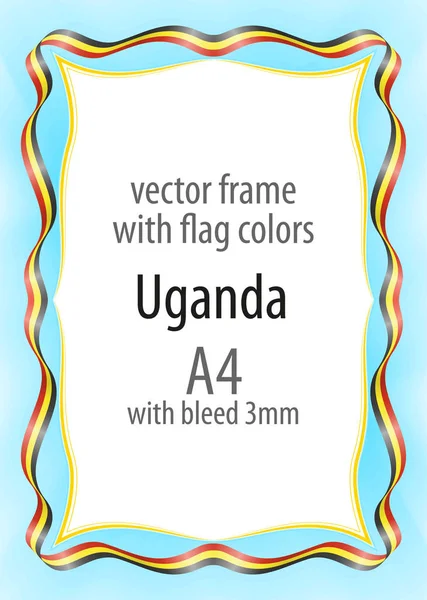 Çerçeve ve şerit kenarlığını Uganda bayrak renkleri ile