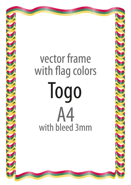 Çerçeve ve şerit kenarlığını Togo bayrak renkleri ile