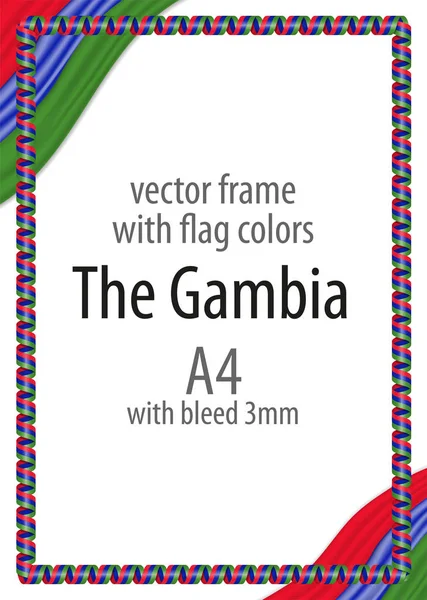 Çerçeve ve şerit kenarlığını Gambiya bayrak renkleri ile