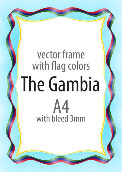 Çerçeve ve şerit kenarlığını Gambiya bayrak renkleri ile