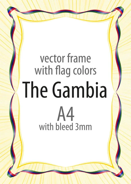 Çerçeve ve şerit kenarlığını Gambiya bayrak renkleri ile