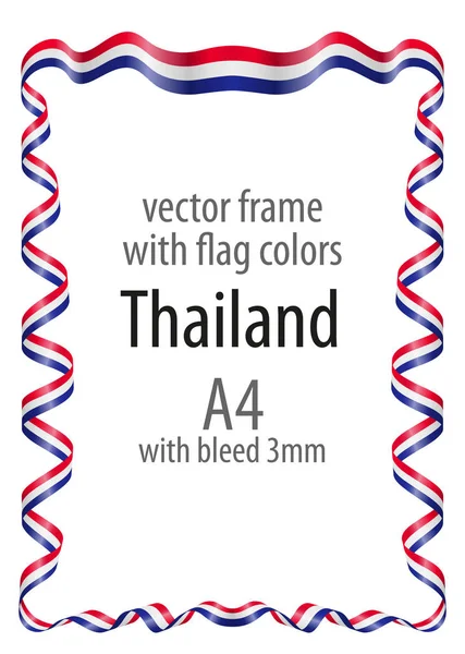 Çerçeve ve şerit kenarlığını Tayland bayrak renkleri ile
