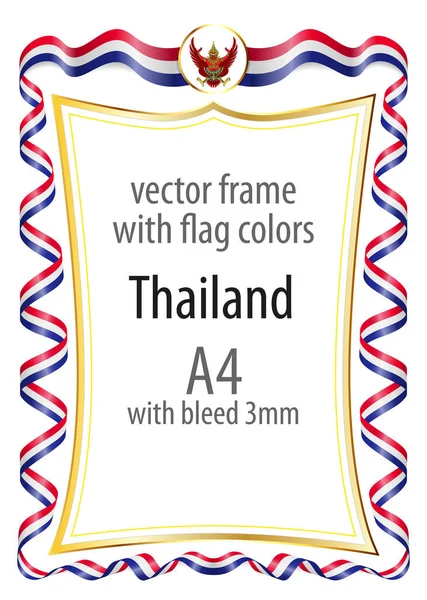 Çerçeve ve şerit kenarlığını Tayland bayrak renkleri ile
