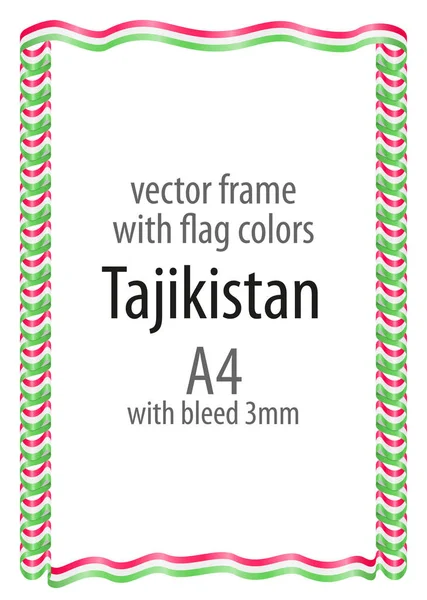 Çerçeve ve şerit kenarlığını Tacikistan bayrağı renkleri ile