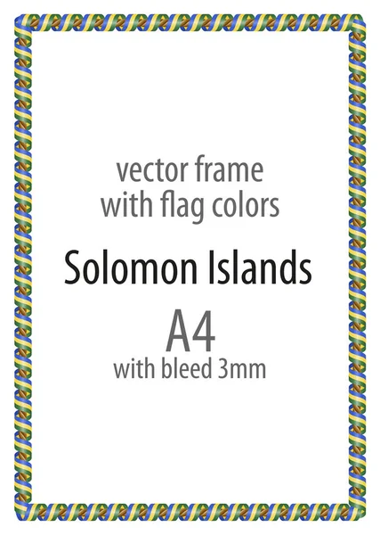 Çerçeve ve şerit kenarlığını Solomon Adaları bayrak renkleri ile