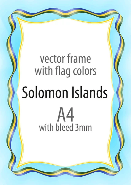 Çerçeve ve şerit kenarlığını Solomon Adaları bayrak renkleri ile