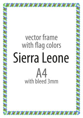 Çerçeve ve şerit kenarlığını Sierra Leone bayrak renkleri ile